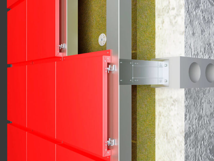 Монтаж НВФ с облицовкой алюминиевыми композитными панелями